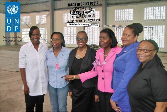 Jackie Joyner-Kersee, Judith Robinson- Turks & Caicos Ministry of Sport, Paula Mohammed (UNDP), Hon. Emma Hippolyte-OBE , HE Ambassador, Dr. June Soomer, Dr. Morella Joseph-CARICOM