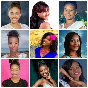 Top (l-r) Ms St. Kitts, Ms Nevis, Ms Dominica middle (l-r) Ms Barbados, Ms Anguilla, Ms Grenada bottom (l-r) Ms Jamaica, Ms St. Maarten, Ms USVI