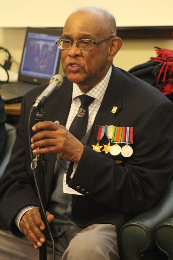 Veteran Alan Wilmott speaks of the difficulties experienced as a Black soldier in WWII. Photo courtesy CaribDirect