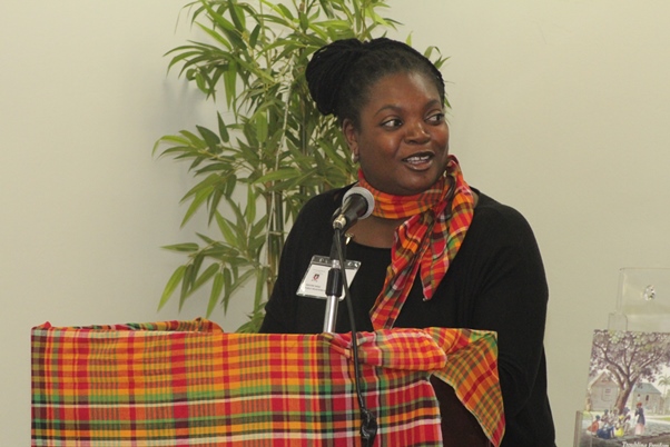Antigua and Barbuda National Association PRO Maxine Isaac introduces Dr Natasha Lightfoot. Photo courtesy CaribDirect