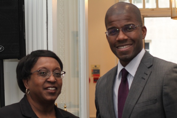 Deputy Director Government of The British Virgin Islands – London Office, Dr Sandra Besson and Director Benito Wheatley pause for a pose. Photo courtesy CaribDirect