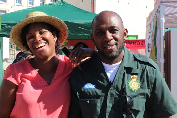 Primrose Granville, BBC radio broadcast journalist with one of the few Black EMTs with NHS. Photo courtesy CaribDirect