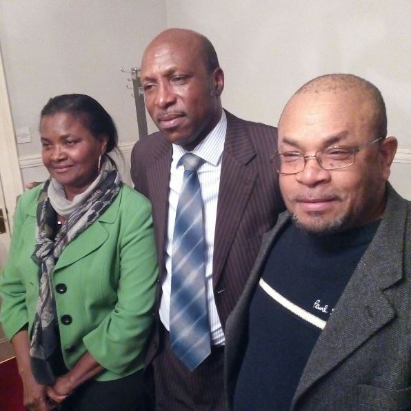 Mrs Felicia Hippolyte, High Commissioner Guy Mayers and Greenage Hippolyte. Photo courtesy Junior Douglas