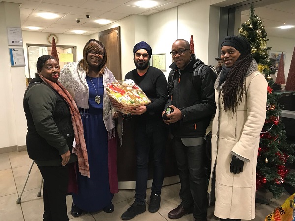 L-R. Margaret St John, Dawn Lindo-Morgan, Tropical Sun Jag Singh, David F. Roberts and CaribDirect social media expert Misie Goode. Photo courtesy CaribDirect