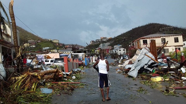 Scene of destruction on Tortola caused by hurricane Irma. (Photo Credit: Ve-Anna Thomas) and http://bvinews.com
